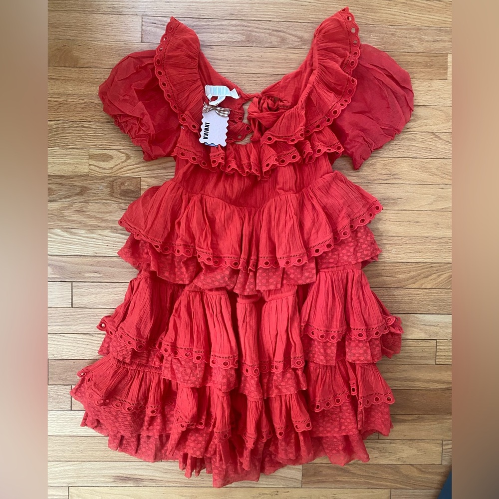 Innika Choo Organdy Puff Sleeve Dress